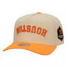 Men's Houston Dynamo FC Mitchell & Ness Cream/Orange Upside Down Pro Pinch Snapback Hat