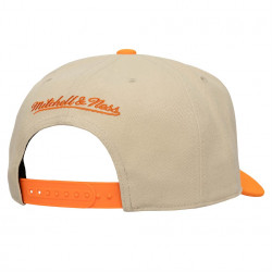 Men's Houston Dynamo FC Mitchell & Ness Cream/Orange Upside Down Pro Pinch Snapback Hat